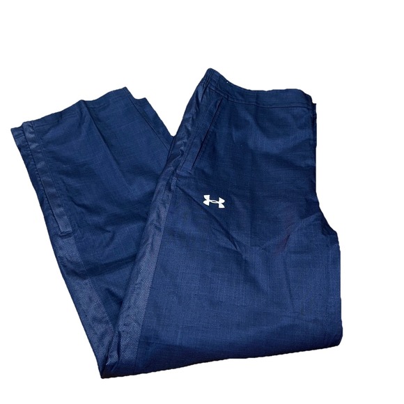 Under Armour Golf Rain Pants Infrared Lined Storm Proof Navy Men's XL Loose NWOT - Picture 1 of 11